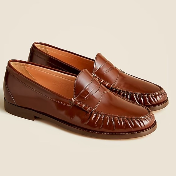 Used J. Crew Winona penny loafers in spazzolato leather - Picture 1 of 7